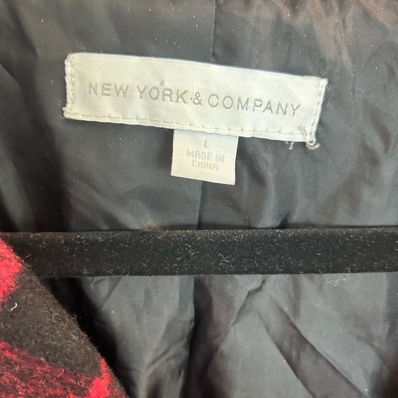 New York & Company Women’s Buffalo Plaid
Double Vested Coat
Size L - Picture 4 of 6
